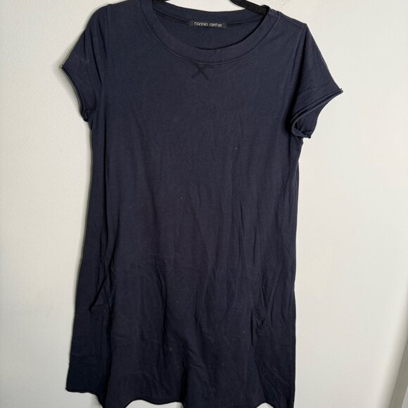 Hannes Roether Women's Navy Casual‎ Short Sleeve Shirt Dress - Picture 1 of 3